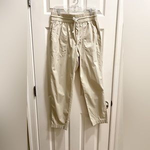 Lou & Grey poplin pants with drawstring waist Tan Size-Medium